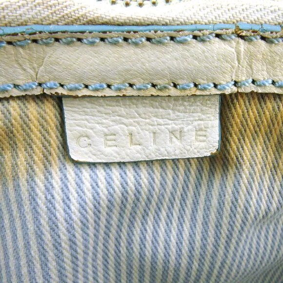 CELINE Tote Bag C macadam white canvas ?~ leather Authentic C3983 - Picture 7 of 9